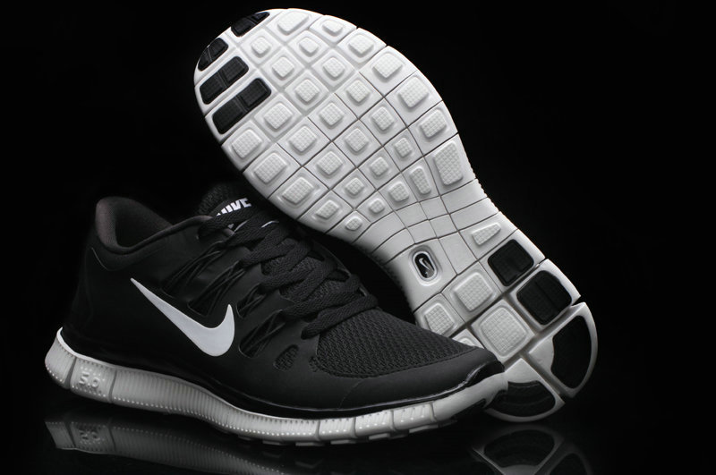 Hot Nike Free5.0 Women Shoes Black/White